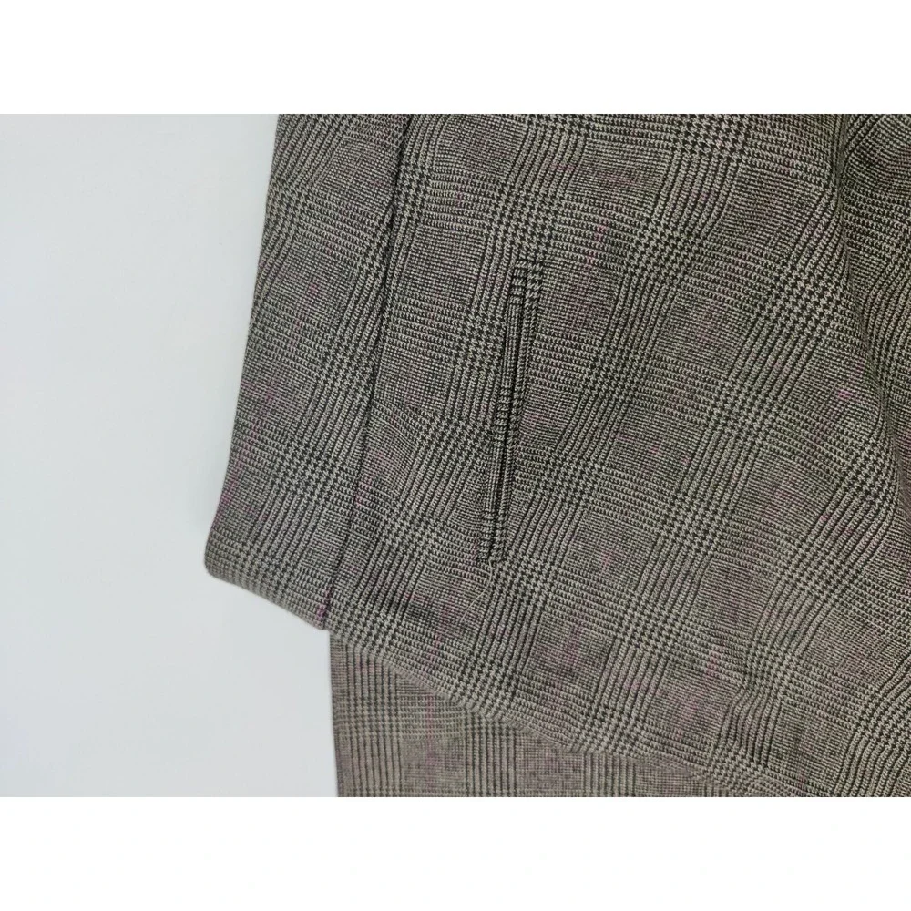 ANTONIO MELANI Women's Plaid Wide Pants Brown Viscose Polyester‎ Blend Size 8